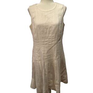 Lauren Ralph Lauren Womens Sleeveless White Dress Size 12 Cotton & Linen